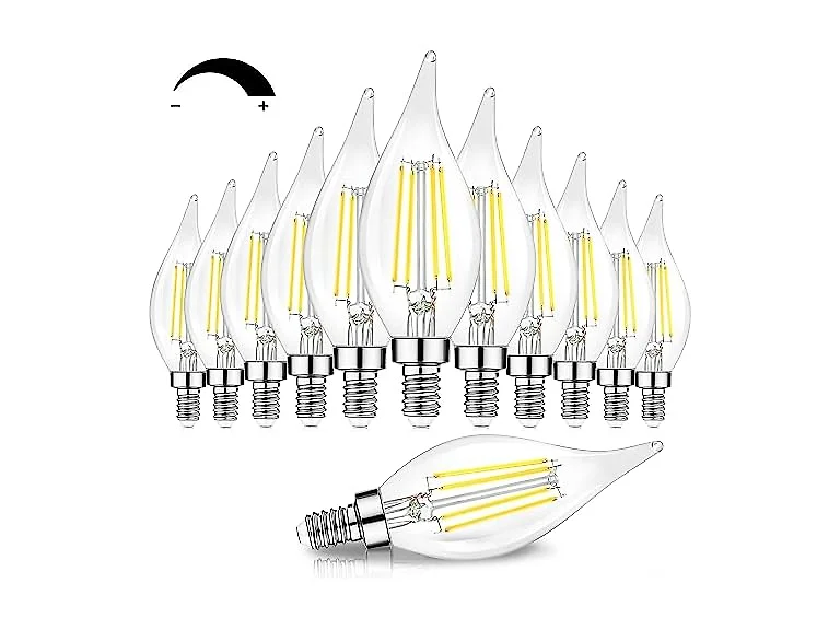 TOBUSA Dimmable E12 Candelabra LED Bulbs 6W 5000K
