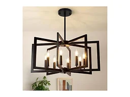 Bairth 8-Light Black Chandelier, Black