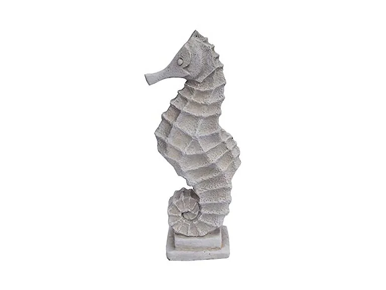 16.5" Coldcast Sea Horse, Antique White
