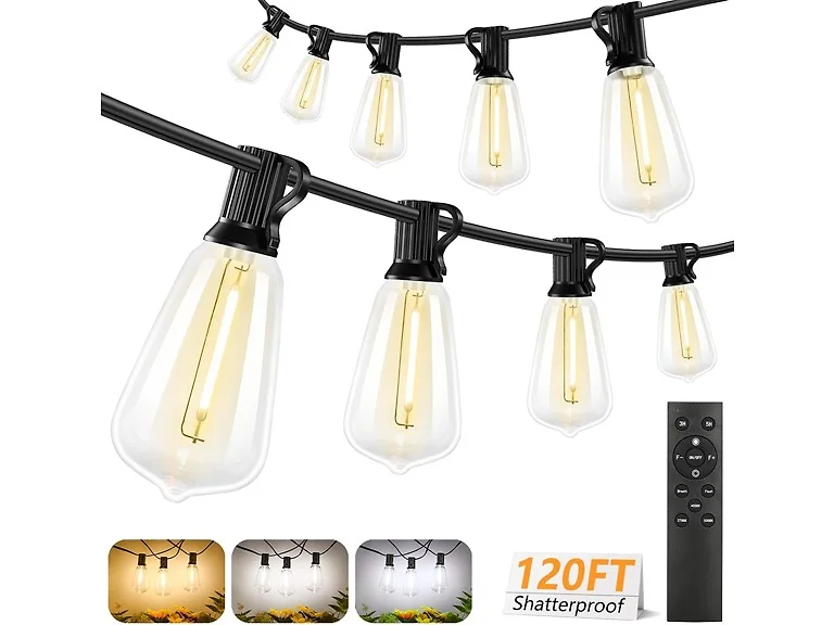 Brightever Outdoor String Lights w/Remote 3 Modes