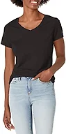 Hanes Women's X-Temp V-Neck Tee, Black, Medium