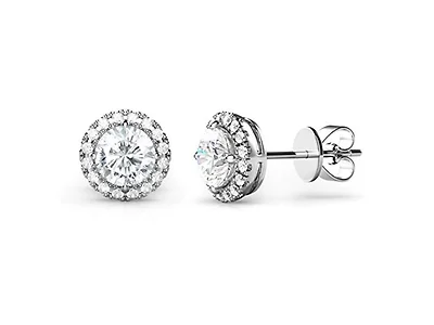 Sterling Silver Halo Stud Earrngs