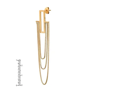 18K Gold Plated Layered Chain Earrings