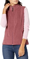 Amazon Essentials Women's Classic Fit Sleeveless Full-Zip Polar Fleece Vest, Burgundy Heather, XS