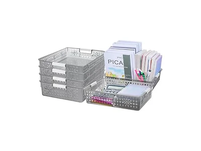 Cetomo Plastic Storage Box Clear Black, 6 Pack 