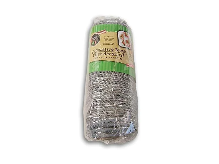 Silver Gray Decorative Mesh Ribbon Roll - 6