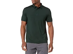 Amazon Essentials Men's Tech Stretch Short Sleeve Moisture Wicking Polo Shirt, Dark Green, Small