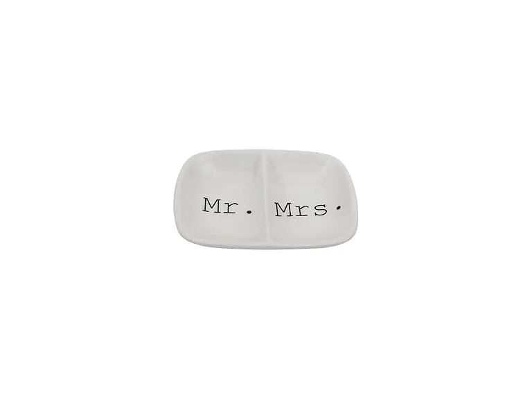 Creative Co-Op Ceramic Mr. & Mrs. Dish