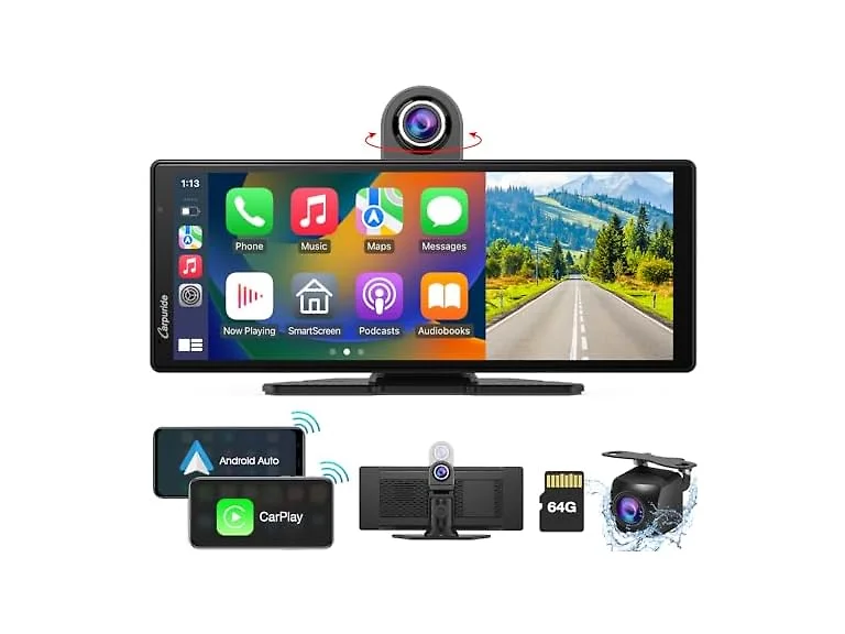 9.3" Wireless CarPlay Screen w/ 4K Cam