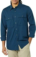 Goodthreads Men's Standard-Fit Long-Sleeve Two-Pocket Utility Shirt Shirt, Indigo, Small