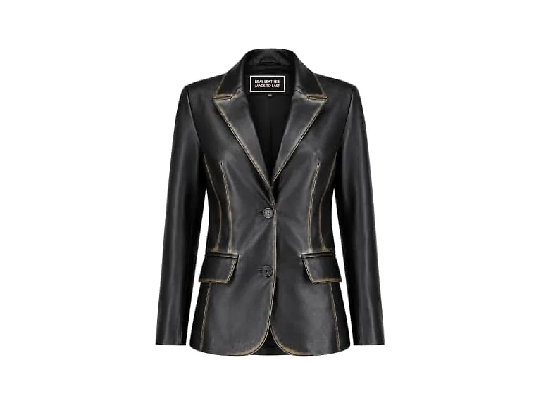 Jild Classic Style Leather Blazer Women