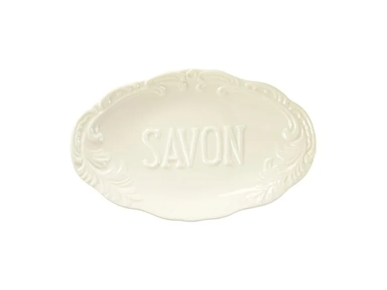 Abbott Collection White "S.A.V.O.N" Embossed