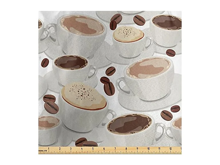 Lunarable Coffee Fabric by The Yard