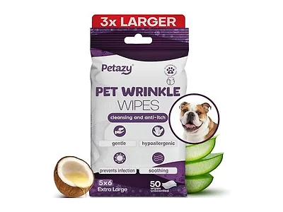 Petazy Pet Wrinkle Wipes for Face Folds