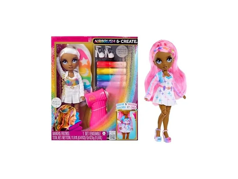 Rainbow High Air Brush & Create DIY Fashion Doll with Airbrush Marker Kit