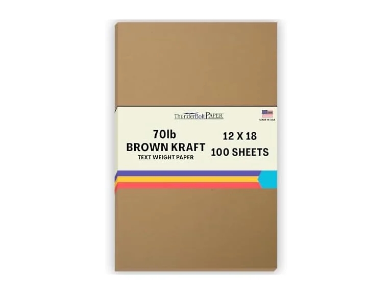 100 Brown Kraft Fiber 28/70# Text Paper