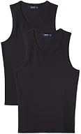 Amazon Essentials Men's Slim-Fit Ribbed Tank Top, Pack of 2, Black, X-Large