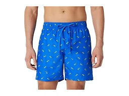 Amazon Essentials Men's Swim Trunks with Mesh Lining, Pockets, Drawstring Closure, Bright Blue Swordfish, X-Small