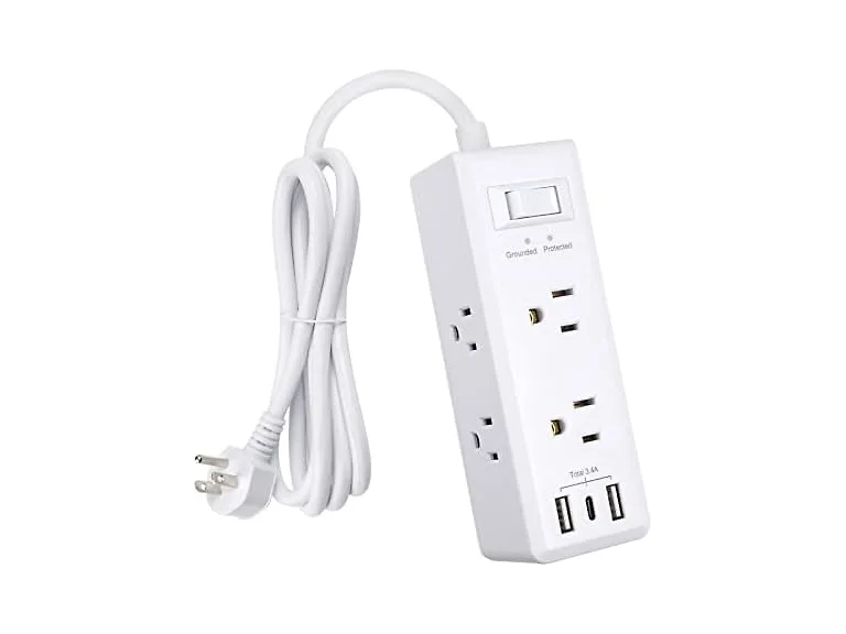 Clear Power 6-Outlet Surge Protector Power Strip