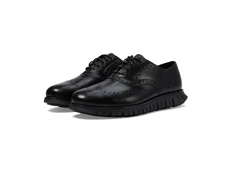 Cole Haan Mens Zerogrand Remastered Wing Tip Oxford, Black/Black, 7-W US