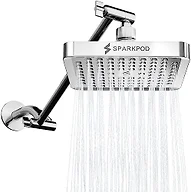 6" Square Rain Shower Head & Arm