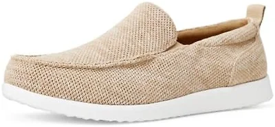 Amazon Essentials Men's Slip On Deck Boat Canvas Shoes, Tan, 9