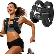 10Lb Weighted Vest with Two Adjustment Straps for Men Women, Weight Vest with Reflective Stripes for Workout, Strength Training, Running, Fitness, Muscle Building, Weight Loss