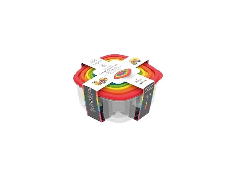 Square Rainbow Food Storage Containers