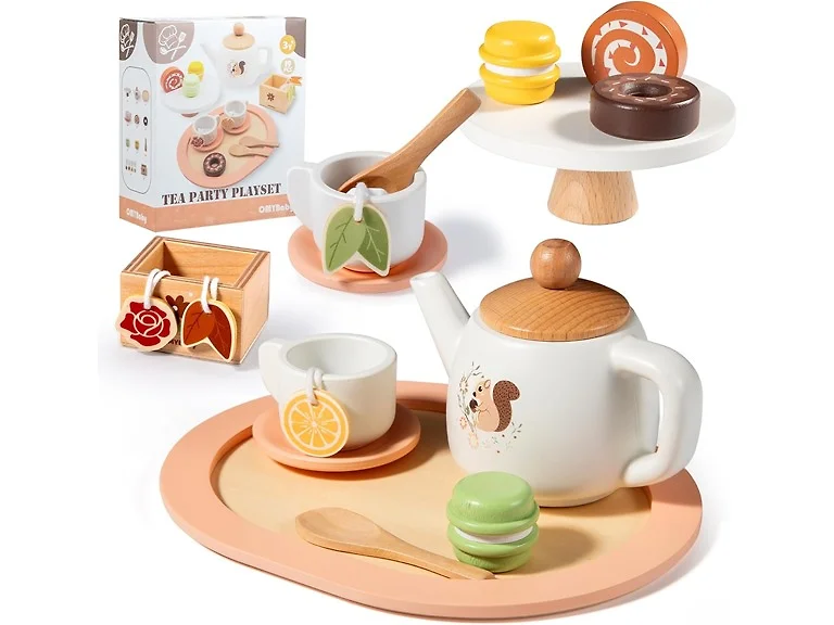 Wooden Tea Set For Little Girls, Tea