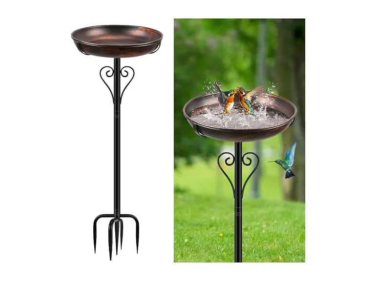 ODSNANIE Vintage Freestanding Birdbath