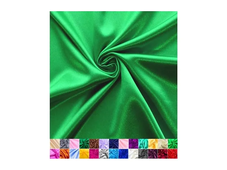 Satin Fabric, Kelly Green, 5 Yards