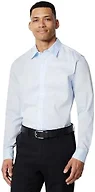 Amazon Essentials Men's Regular-Fit Wrinkle-Resistant Stretch Dress Shirt, Light Blue, X-Large