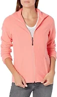Amazon Essentials Women's Classic Fit Long-Sleeve Full-Zip Polar Fleece Jacket, Bright Coral, Lar