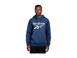 Reebok Cotton Fleece Hooded Sweatshirt, Washed Indigo, X-Large