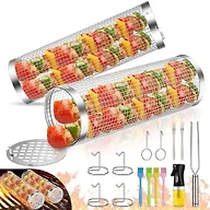 2 Pack BBQ Rolling Grill Baskets