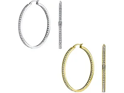 Saffron LGR-64-001-002E Set Of 2 Womens 40mm Hoop Earr
