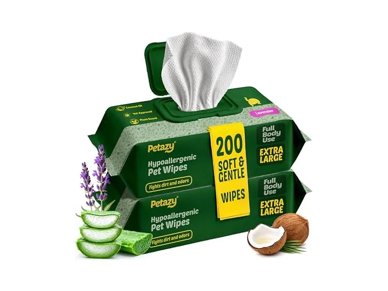 Petazy Pet Wipes for Dogs & Cats (200Ct)