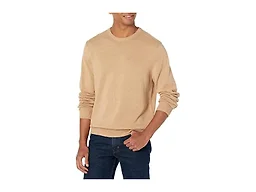 Amazon Essentials Men's Cable Knit Long-Sleeve Crewneck Sweater, 100% Cotton, Big & Tall Options Available, Camel Heather, X-Large