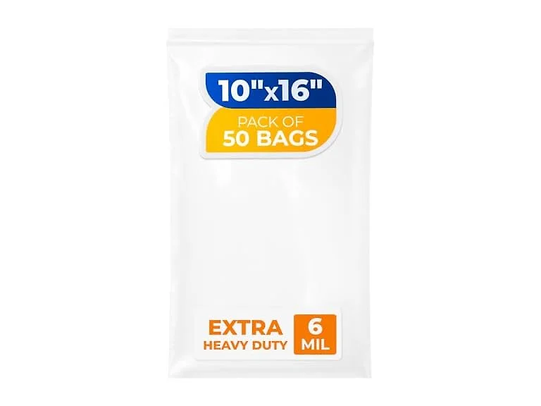 Paclord 10" x 16" Medium Zip Seal Lock Bags, 6 Mil (Pack of 50)
