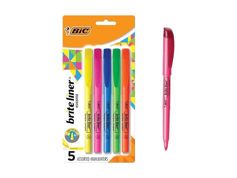 BIC Brite Liner Highlighters 5ct Assorted