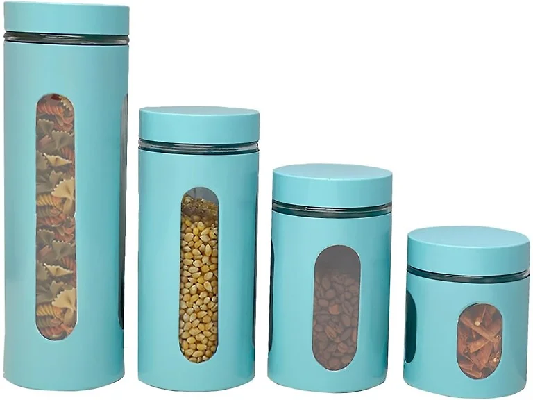 4Pc Or 8Pc See-Through Canister Sets