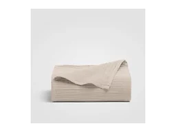 Crane Home Calm Crinkled Comfort King Flat Sheet, Light Grey 100% Cotton Gauze, Oeko-TEX Certified Crinkled Weave, Breathable All Season Luxury Bedding