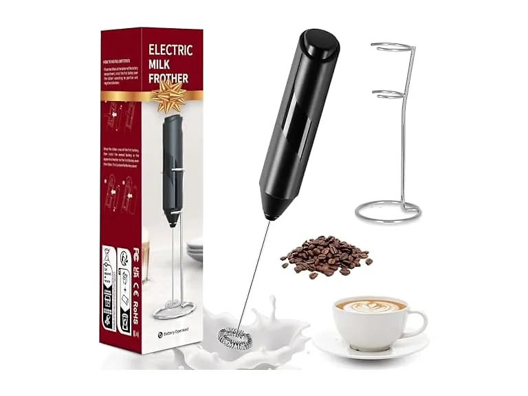 Simple Deluxe Milk Frother w/ Stand Black