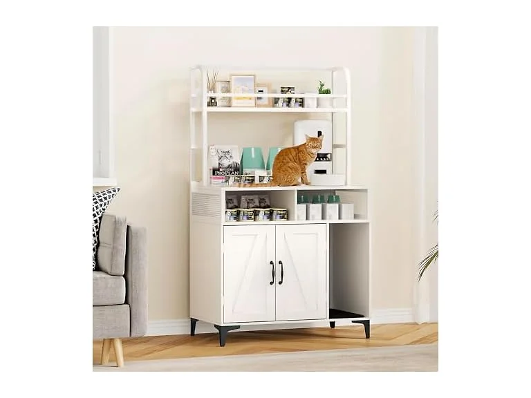 GOCAPTAIN Cat Litter Box Enclosure with Shelf Storage