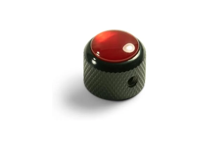 Q-Parts Dome Knob - RED PEARL ON DARK
