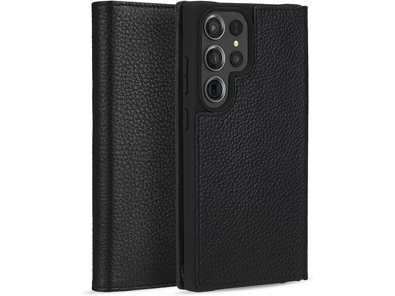 Case-Mate Samsung Galaxy S23 Ultra Black Leather Wallet Folio Phone Cover