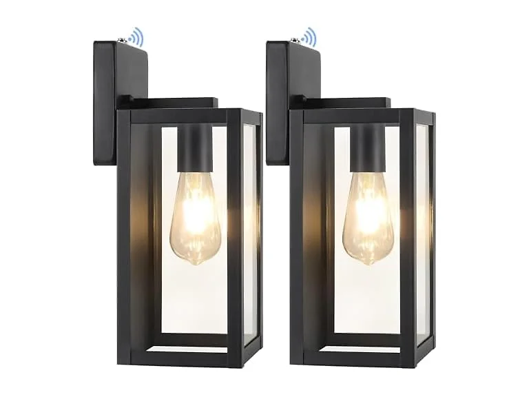 BesLowe usk to Dawn Outdoor Wall Lights, Black