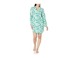 Amazon Essentials Women's Woven Flannel Notch Collar Nightgown (Available in Plus Size), Ecru Festive Tree, 3X