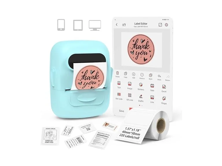 Mini Bluetooth Label Maker Barcode Printer