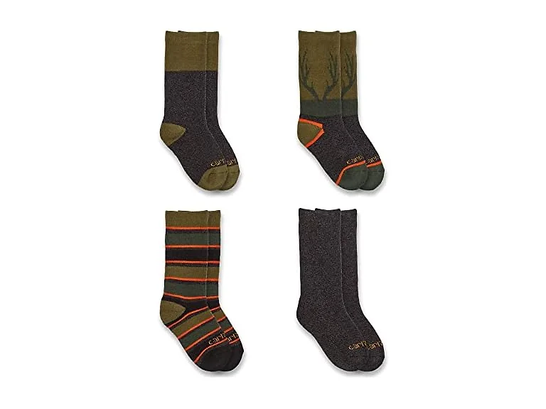 Carhartt Boys Heavyweight Crew Sock 4 Pack (L)